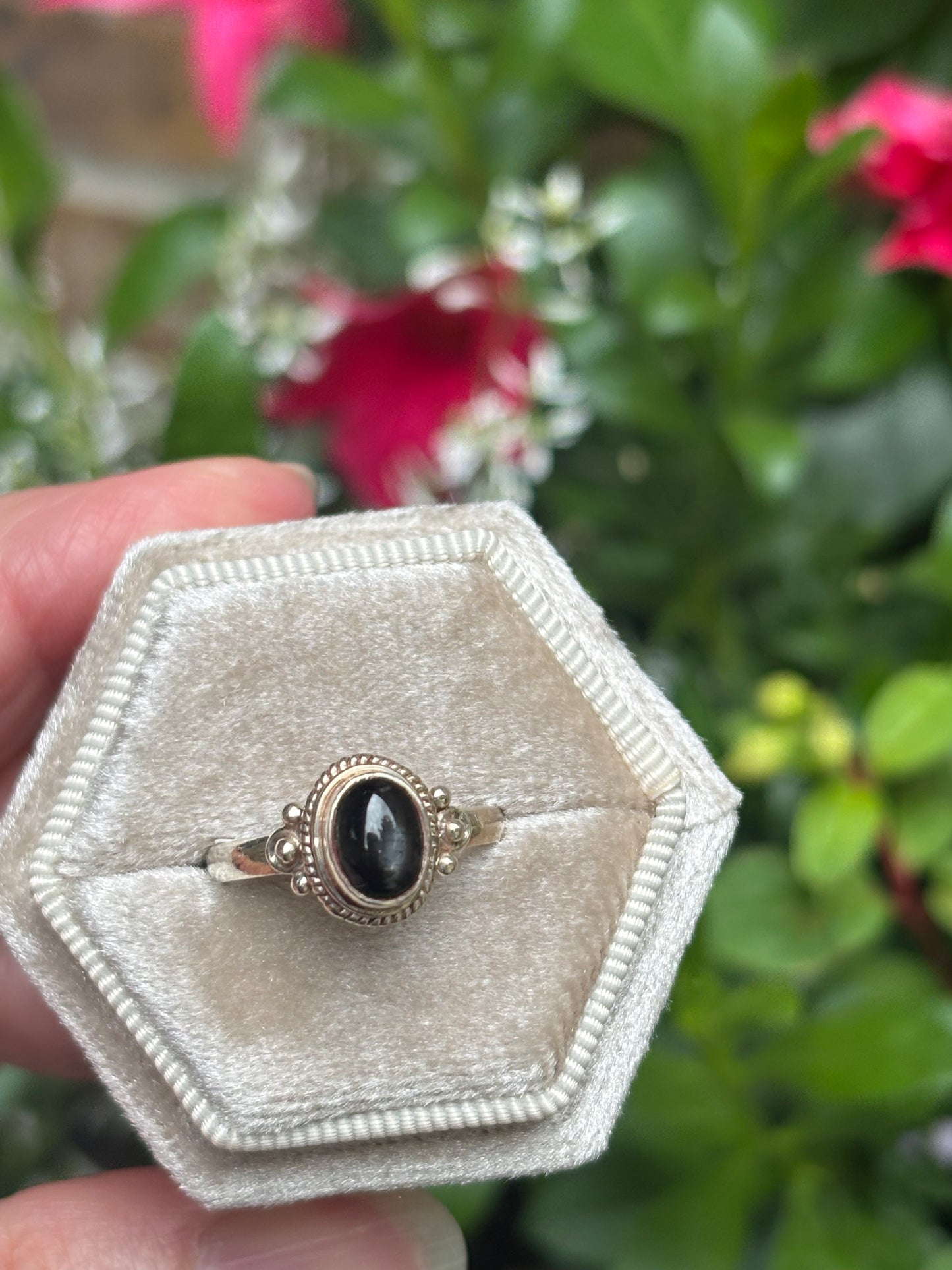 Black Star Diopside Ring Size 6.75