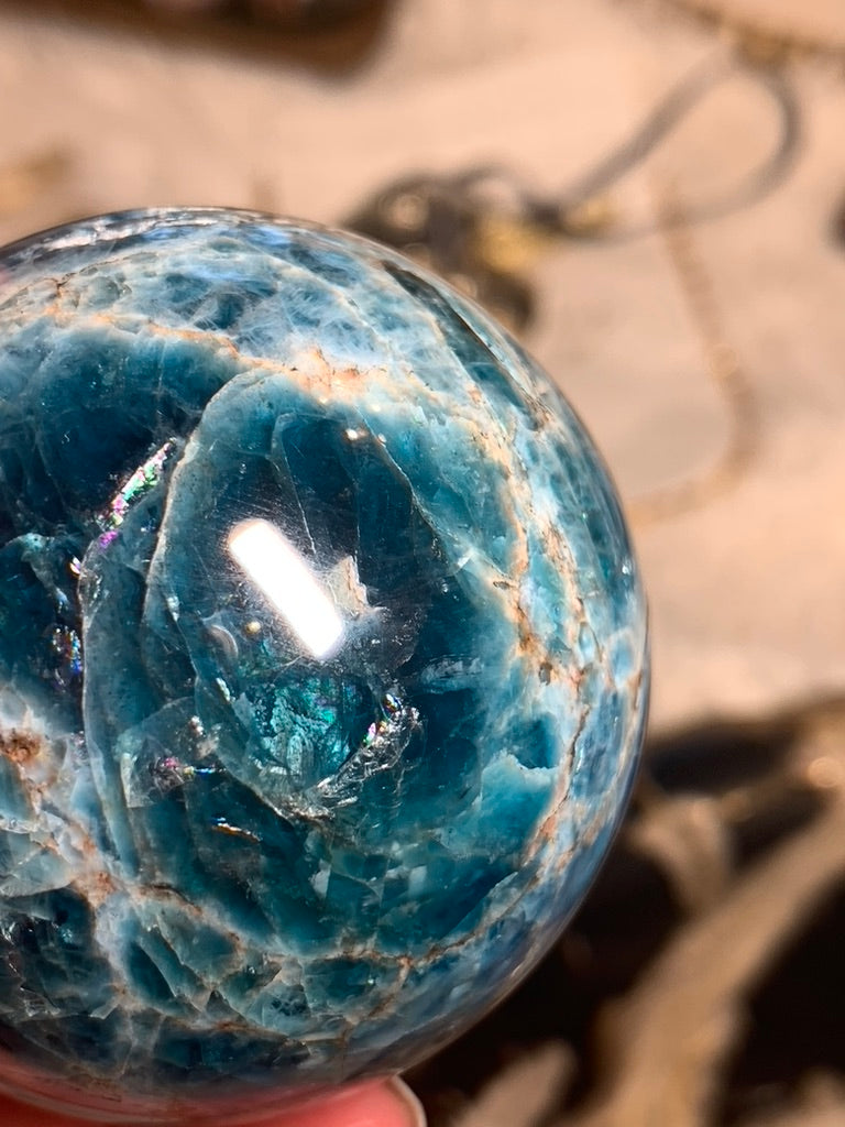 Blue Apatite Sphere