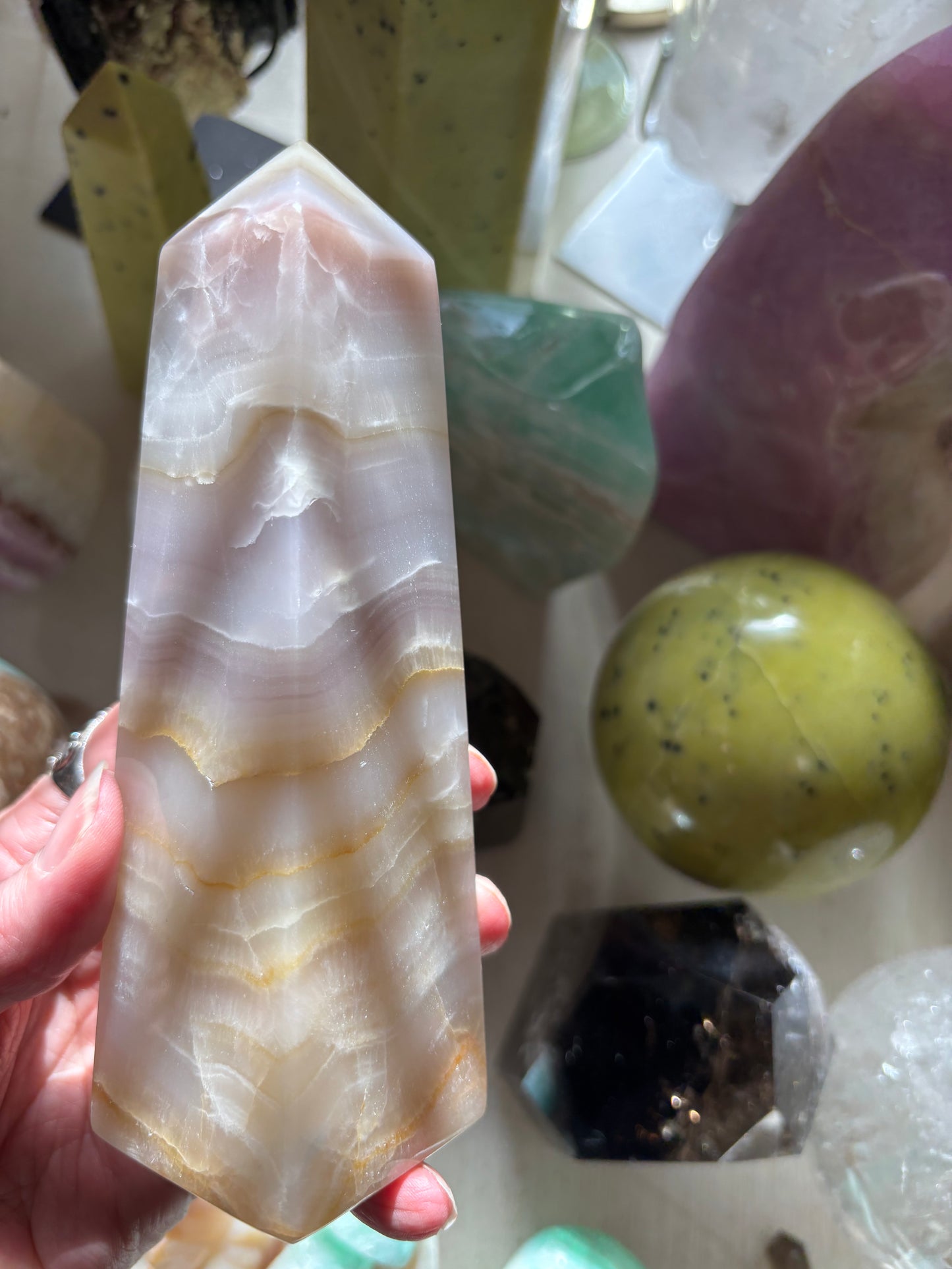Watermelon Calcite - Obelisk - Pakistan