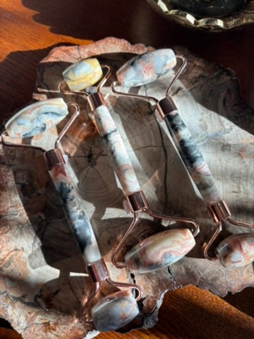 Crazy Lace Agate Crystal Facial Roller