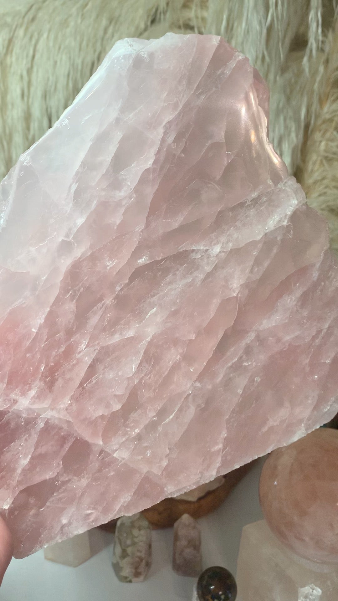 Rose Quartz Slice - Rainbow - Madagascar