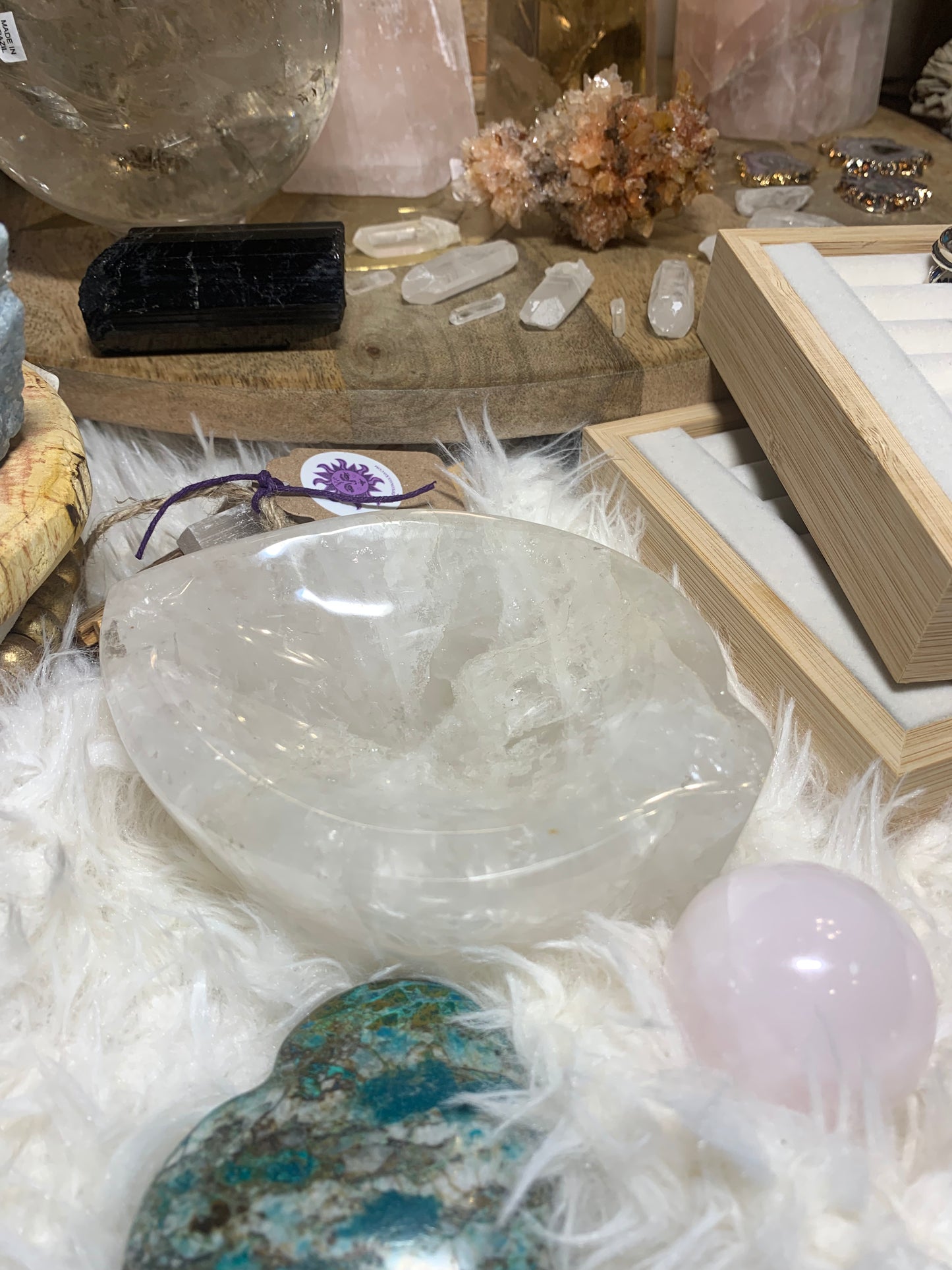 Clear Quartz Rainbow dish