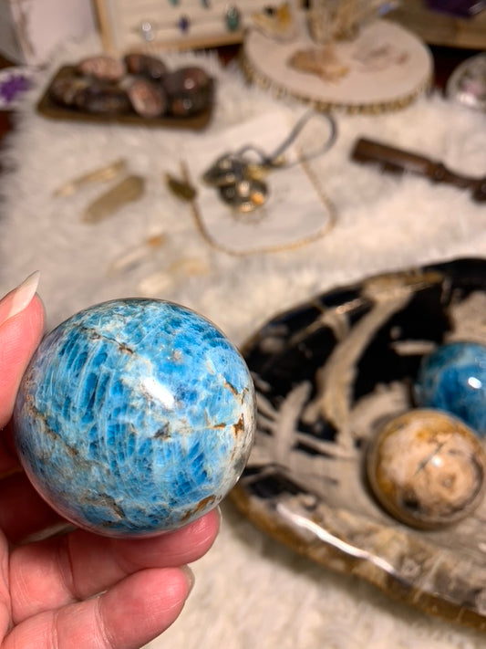 Blue Apatite Sphere - Madagascar