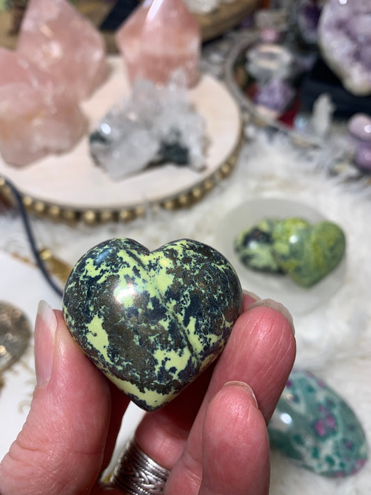 Serpentine with Pyrite heart - Peru