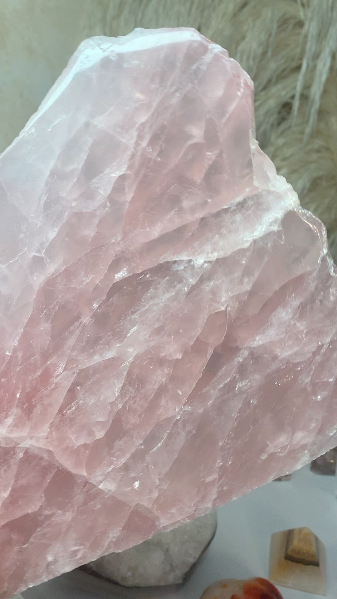 Rose Quartz Slice - Rainbow - Madagascar