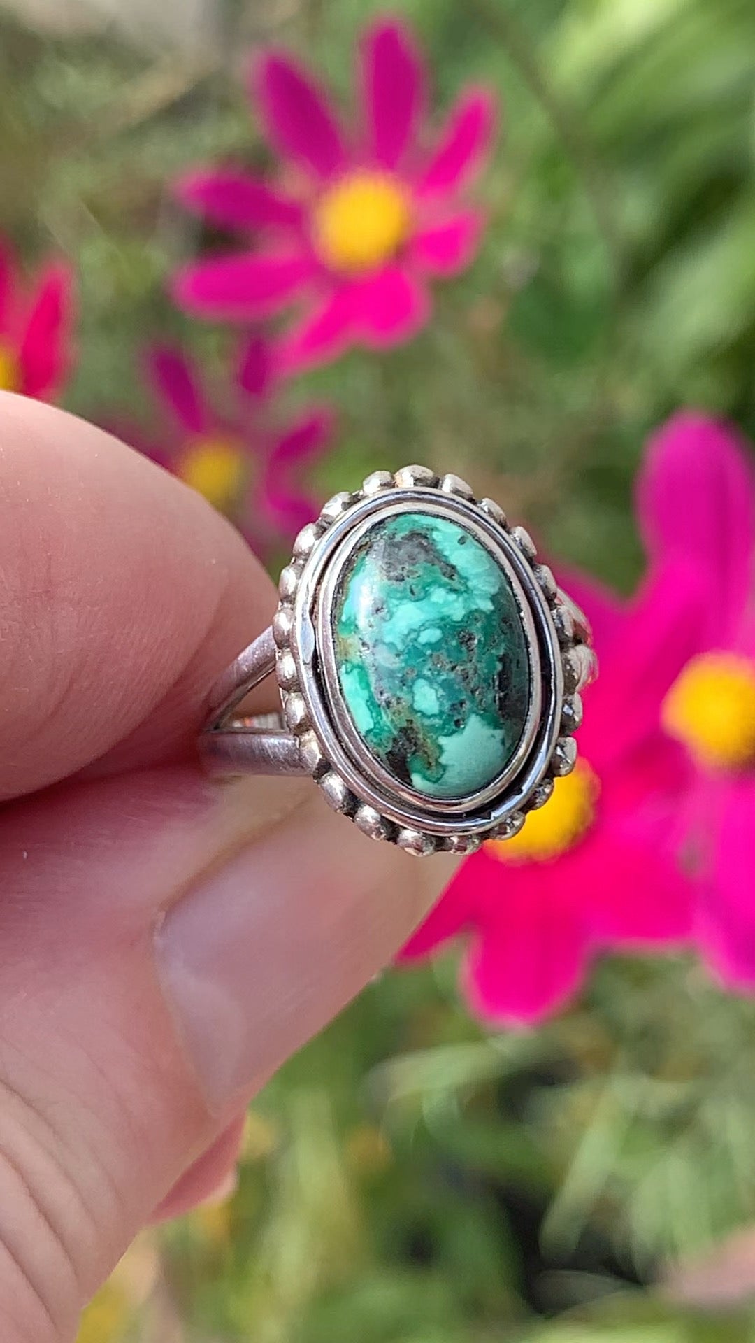 Turquoise with Malachite Ring size 6