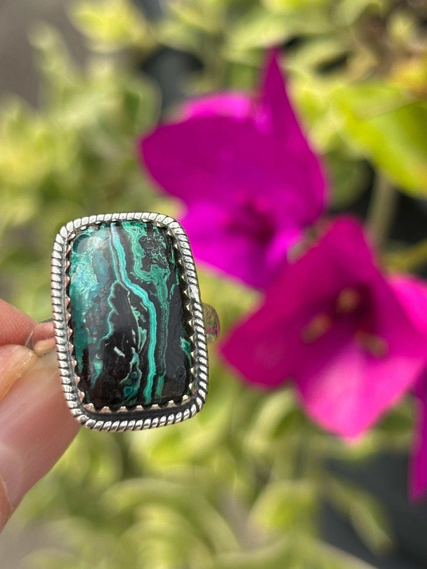 Malachite Chrysocolla Ring size 8