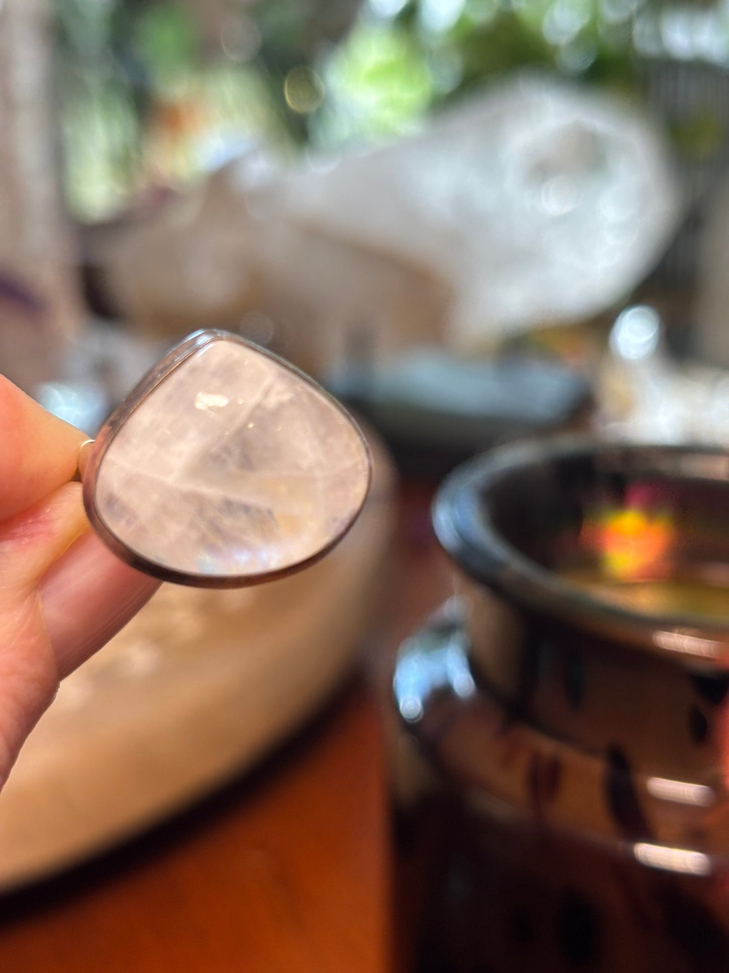 Rainbow Moonstone Ring size 6