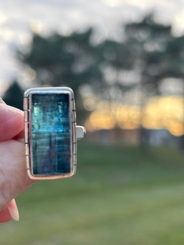 Teal Kyanite Ring size 8