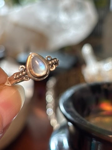 Rainbow Moonstone Ring size 7