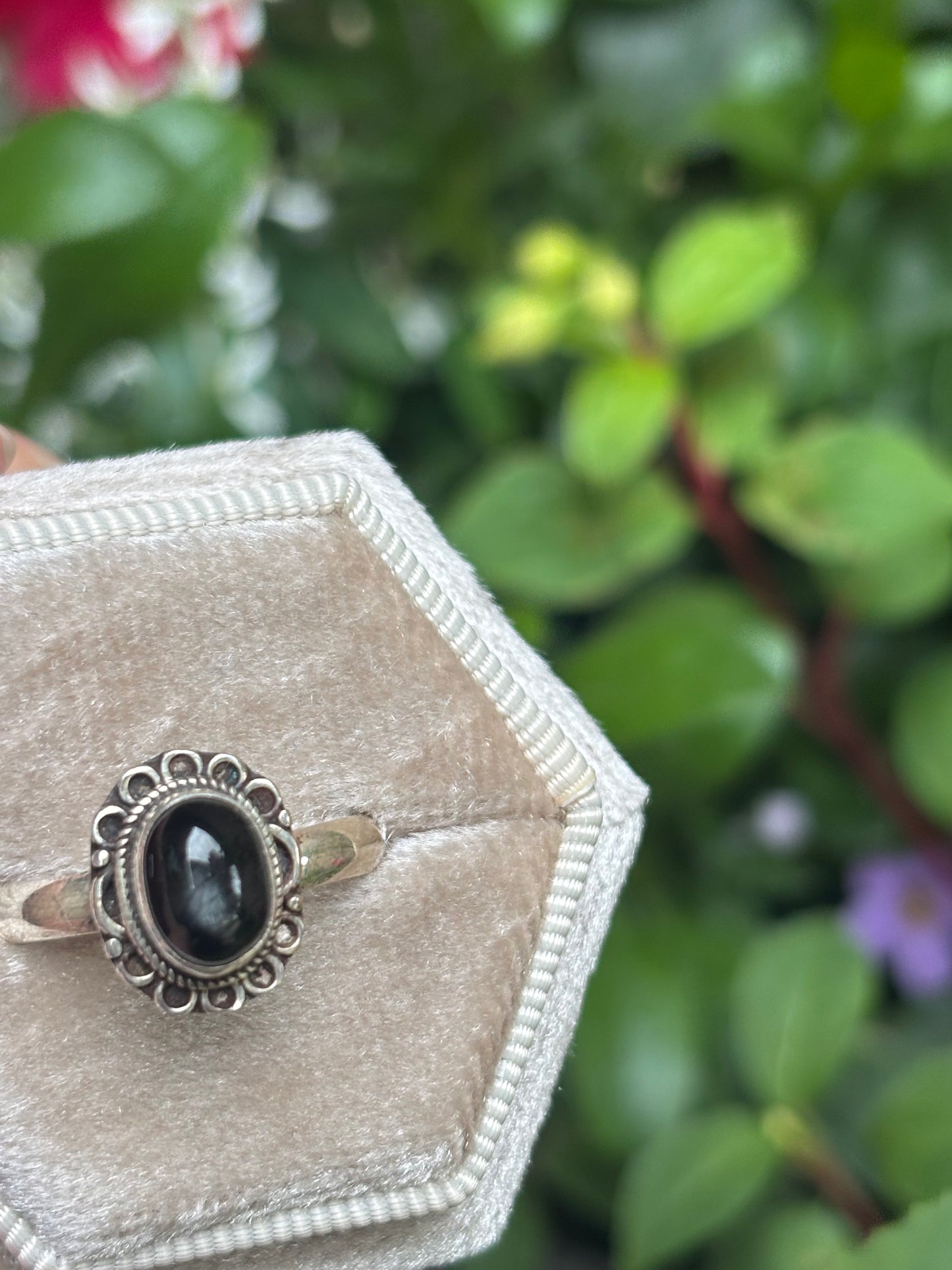 Black Star Diopside Ring Size 8