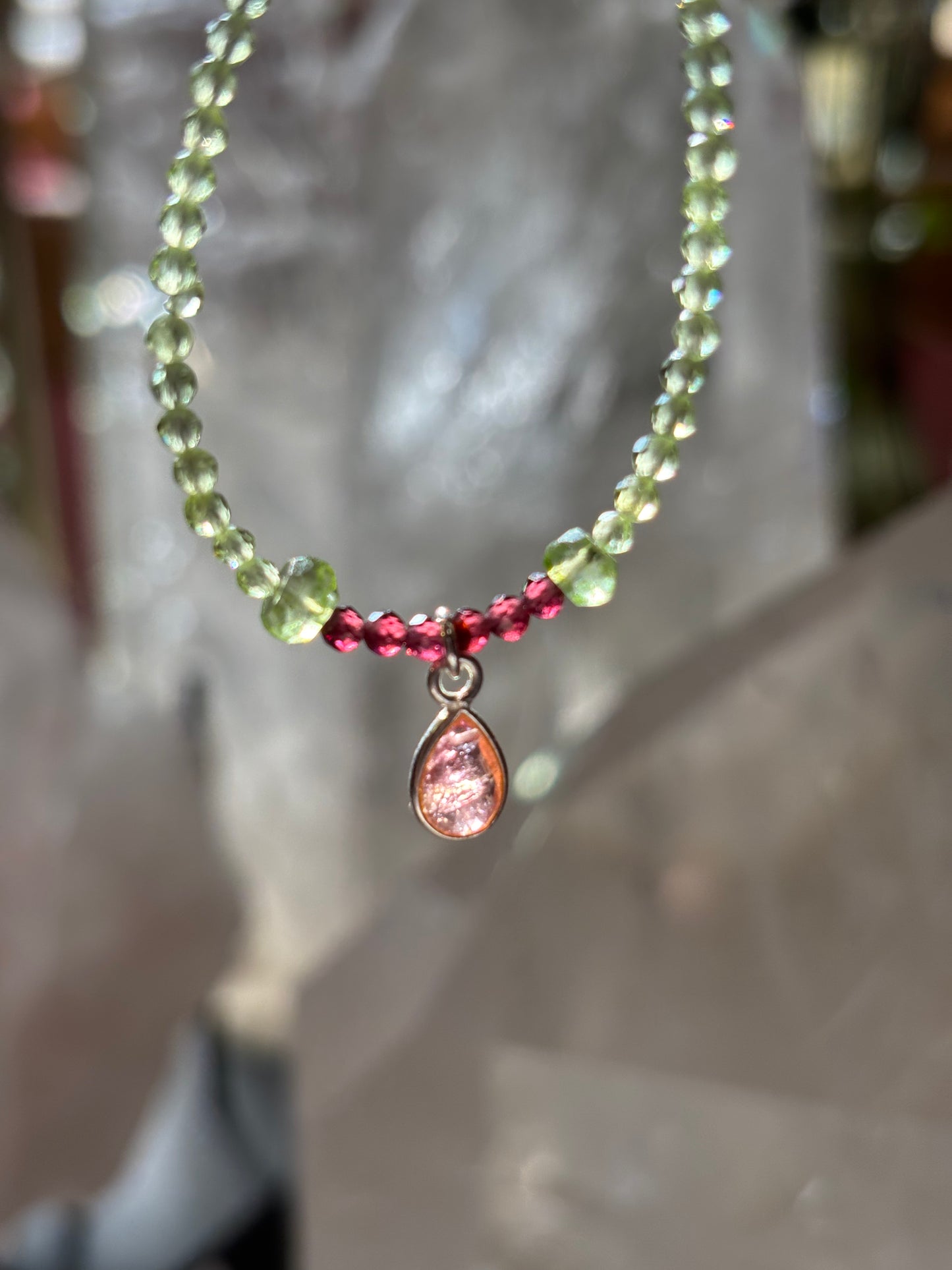 Solar Heart - Peridot, Rhodolite Garnet and Tourmaline