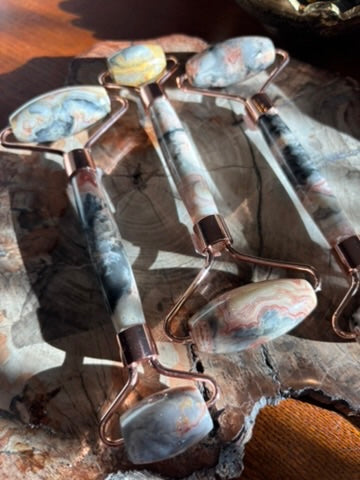 Crazy Lace Agate Crystal Facial Roller