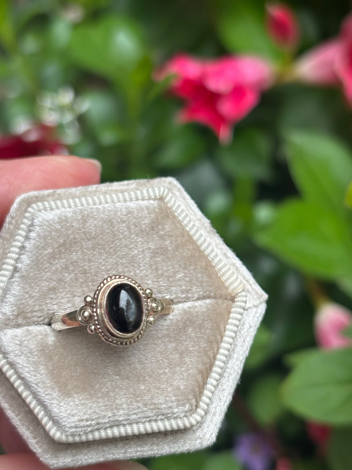Black Star Diopside Ring Size 6.75