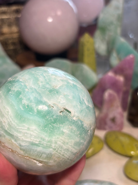 Caribbean Calcite - Sphere - Pakistan