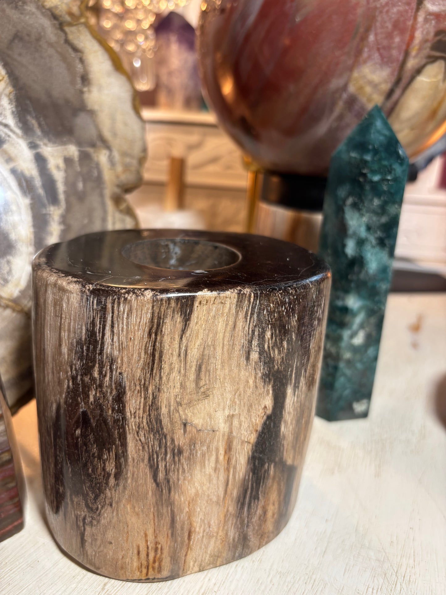 Petrified Wood Sphere Stand - Indonesia