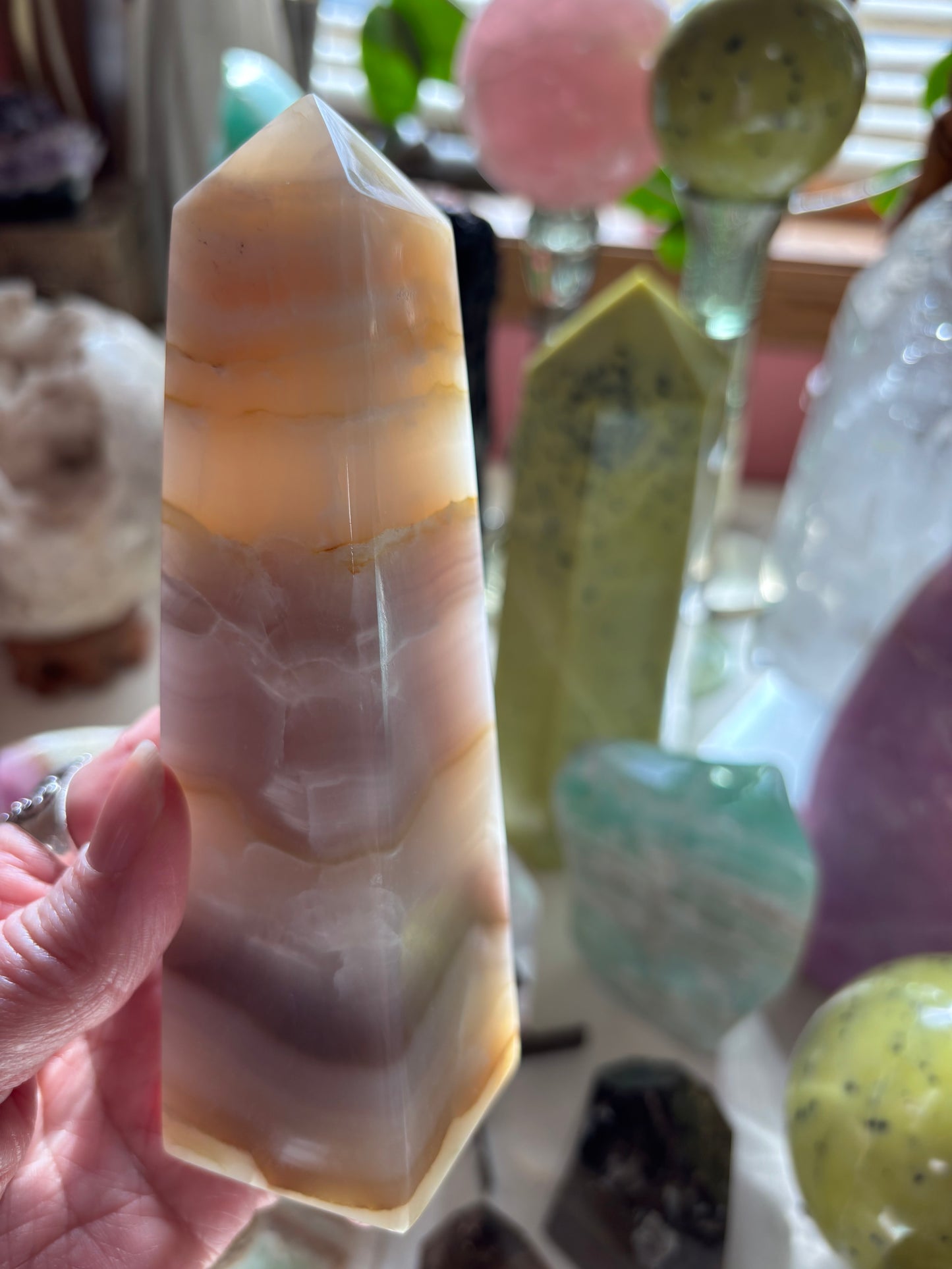 Watermelon Calcite - Obelisk - Pakistan