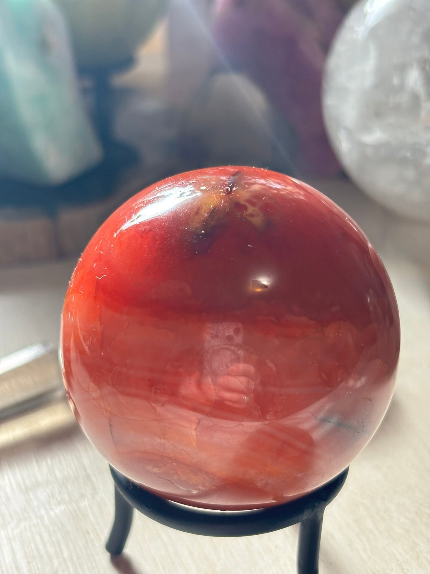 Carnelian Sphere - Madagascar - 65 mm