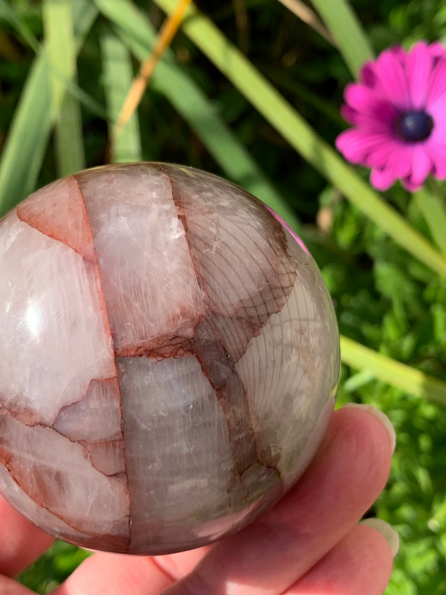 Fire Quartz Sphere - Madagascar