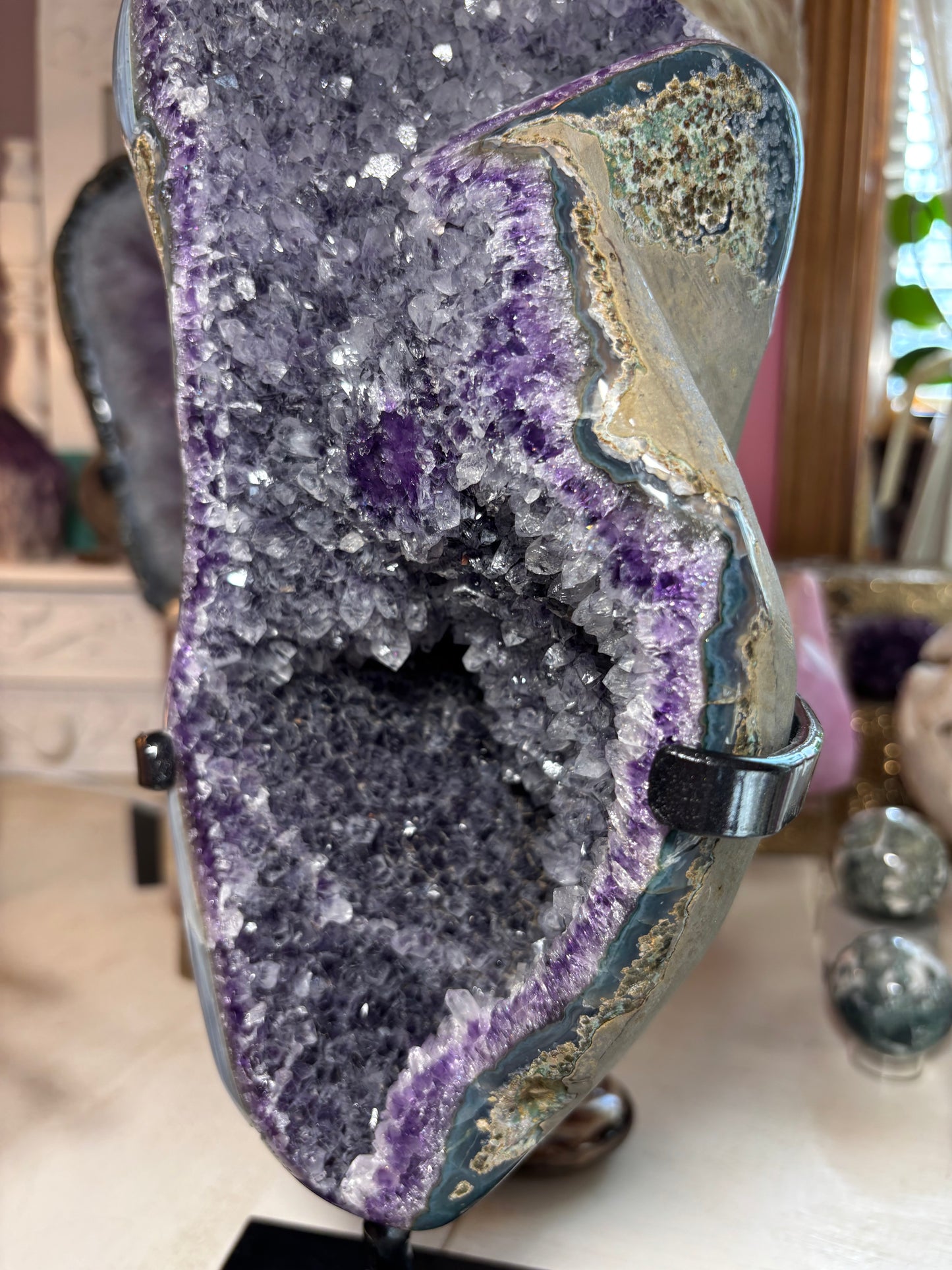 Amethyst Cluster on stand - Brazil