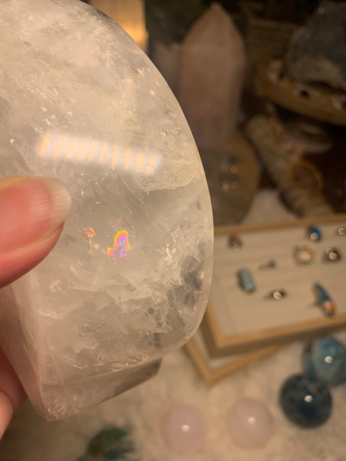 Clear Quartz Rainbow dish