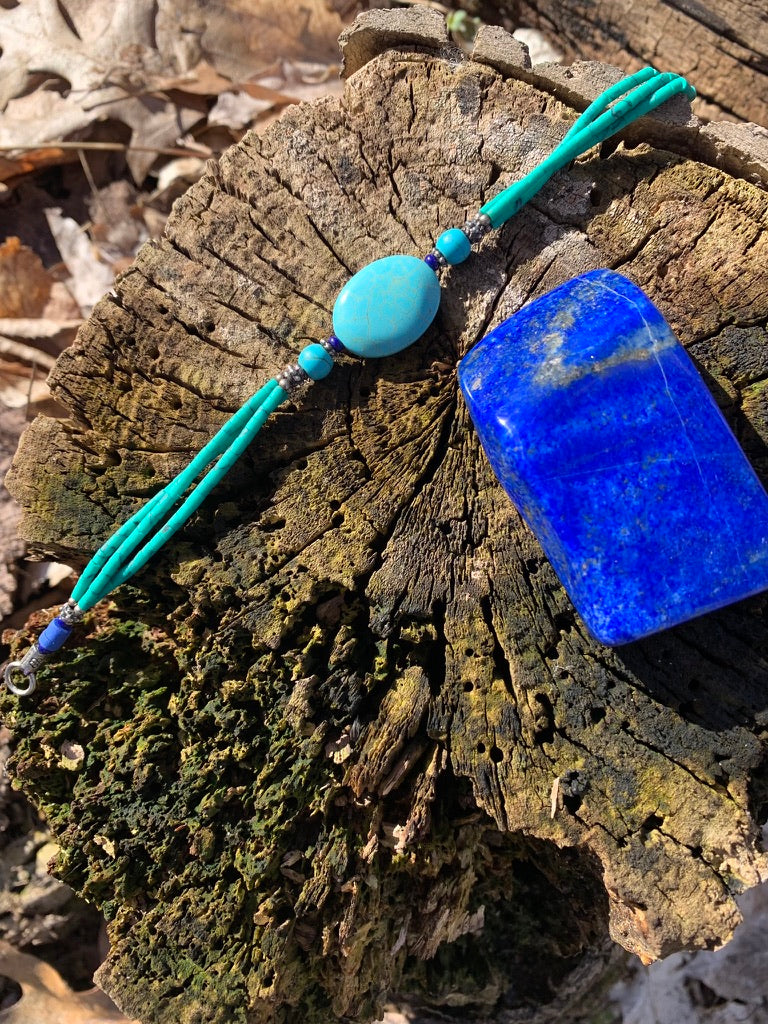 Turquoise and Lapis Lazuli bracelet - Afghanistan