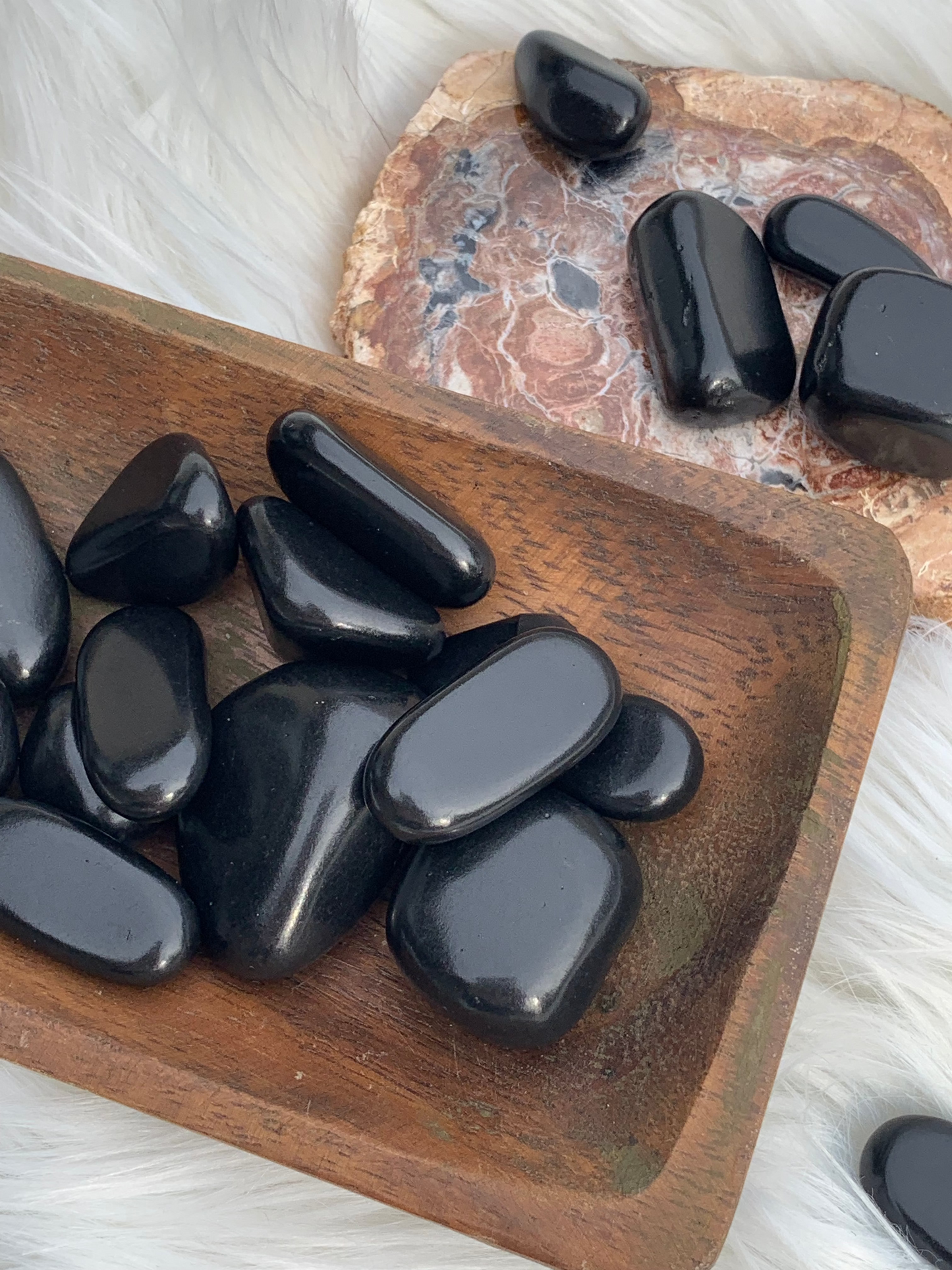 Shungite tumble stones - Karelia, Russia