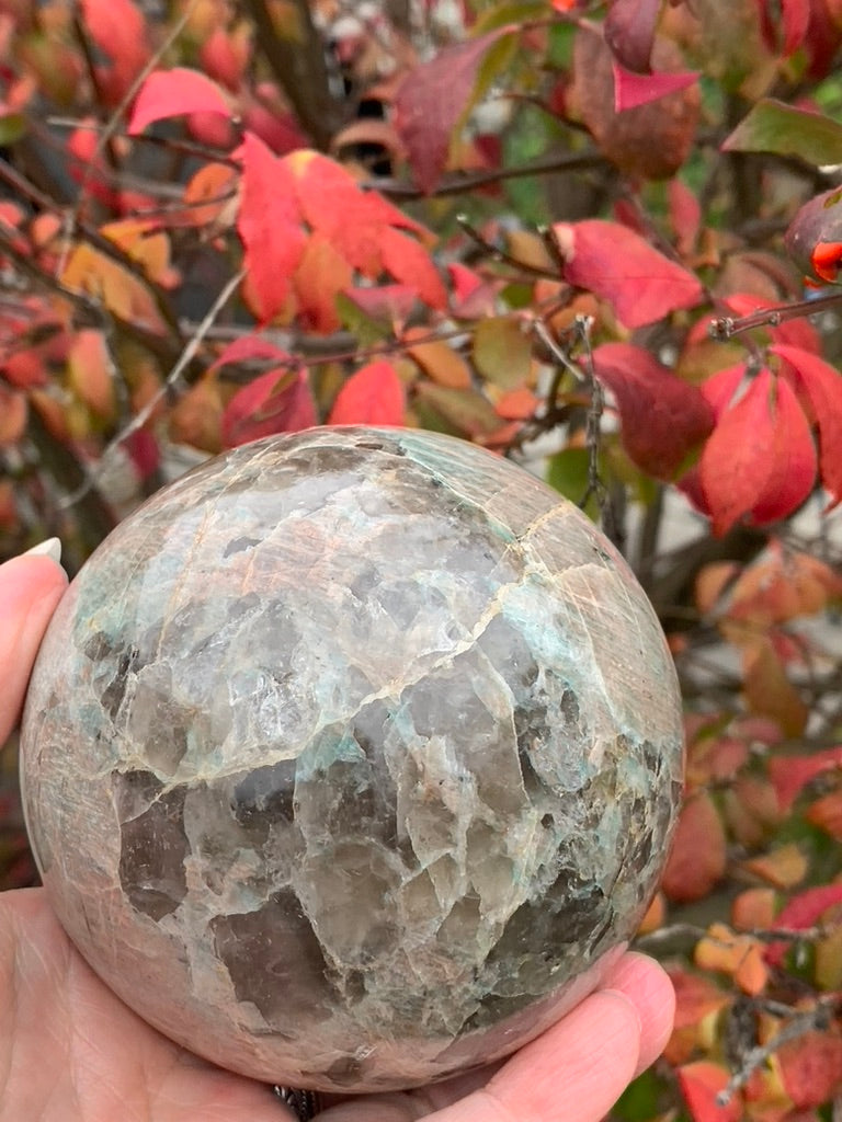 Amazonite with Smokey Quartz Sphere