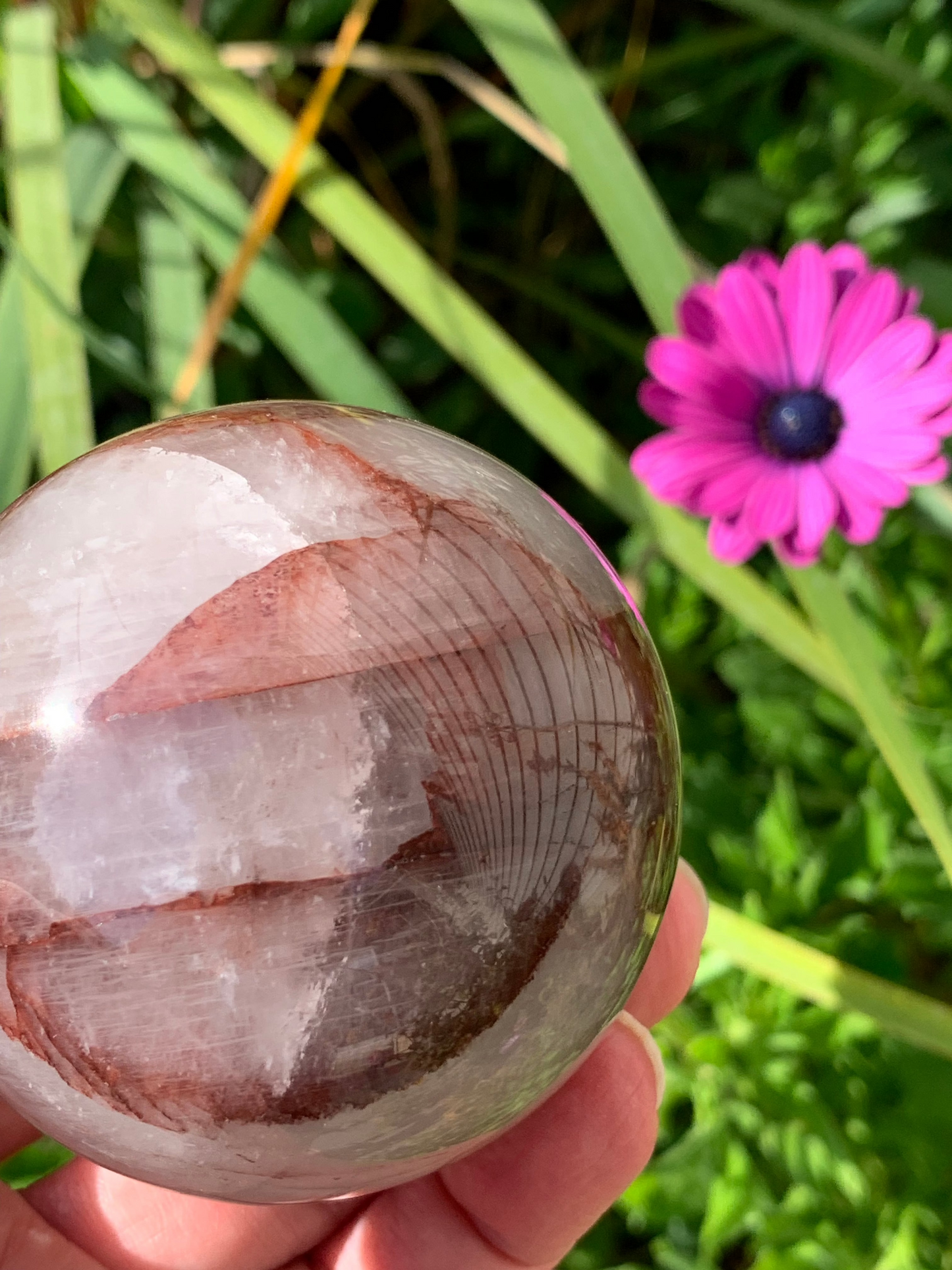 Fire Quartz Sphere - Madagascar