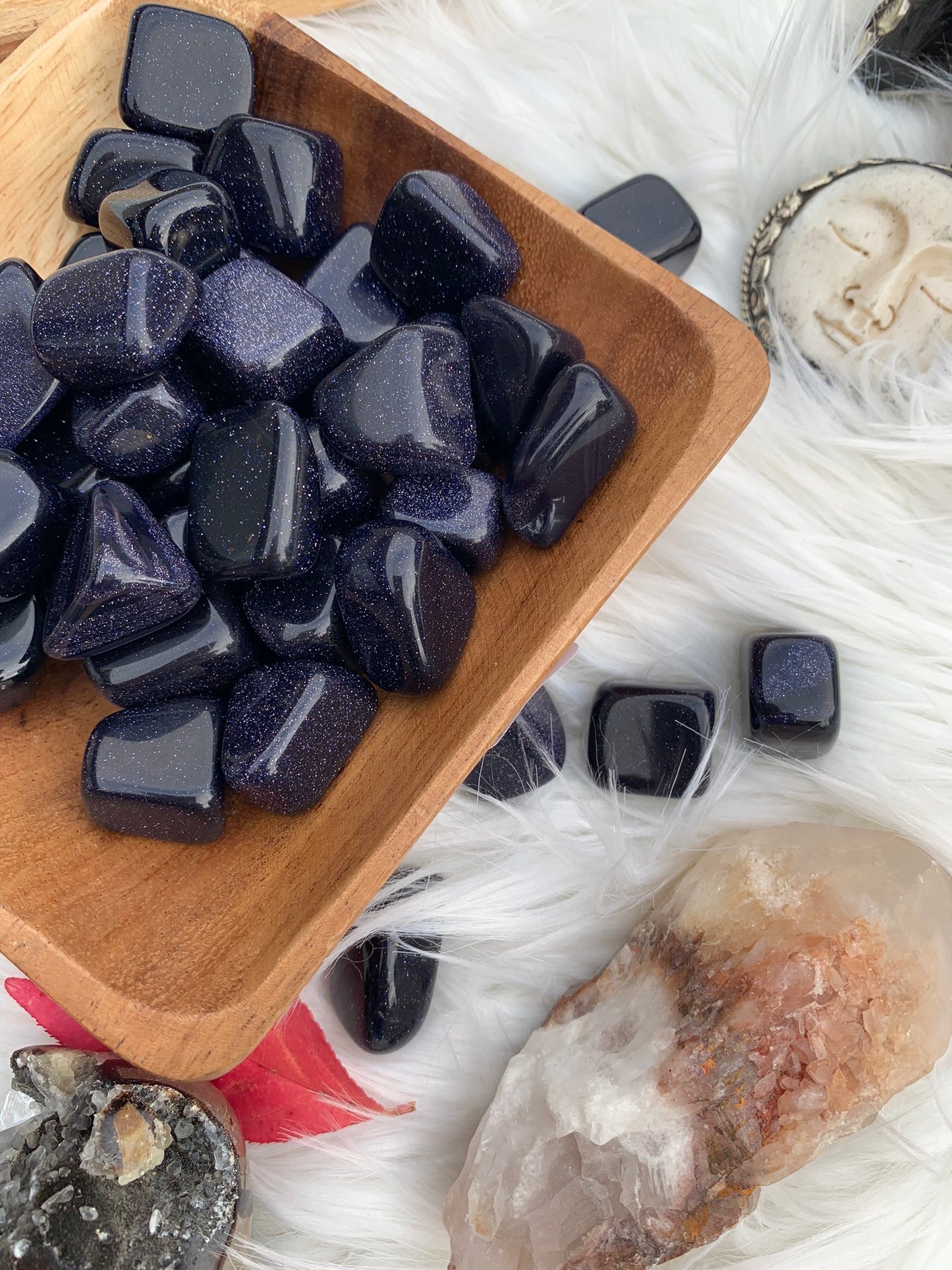 Blue Goldstone- Tumble