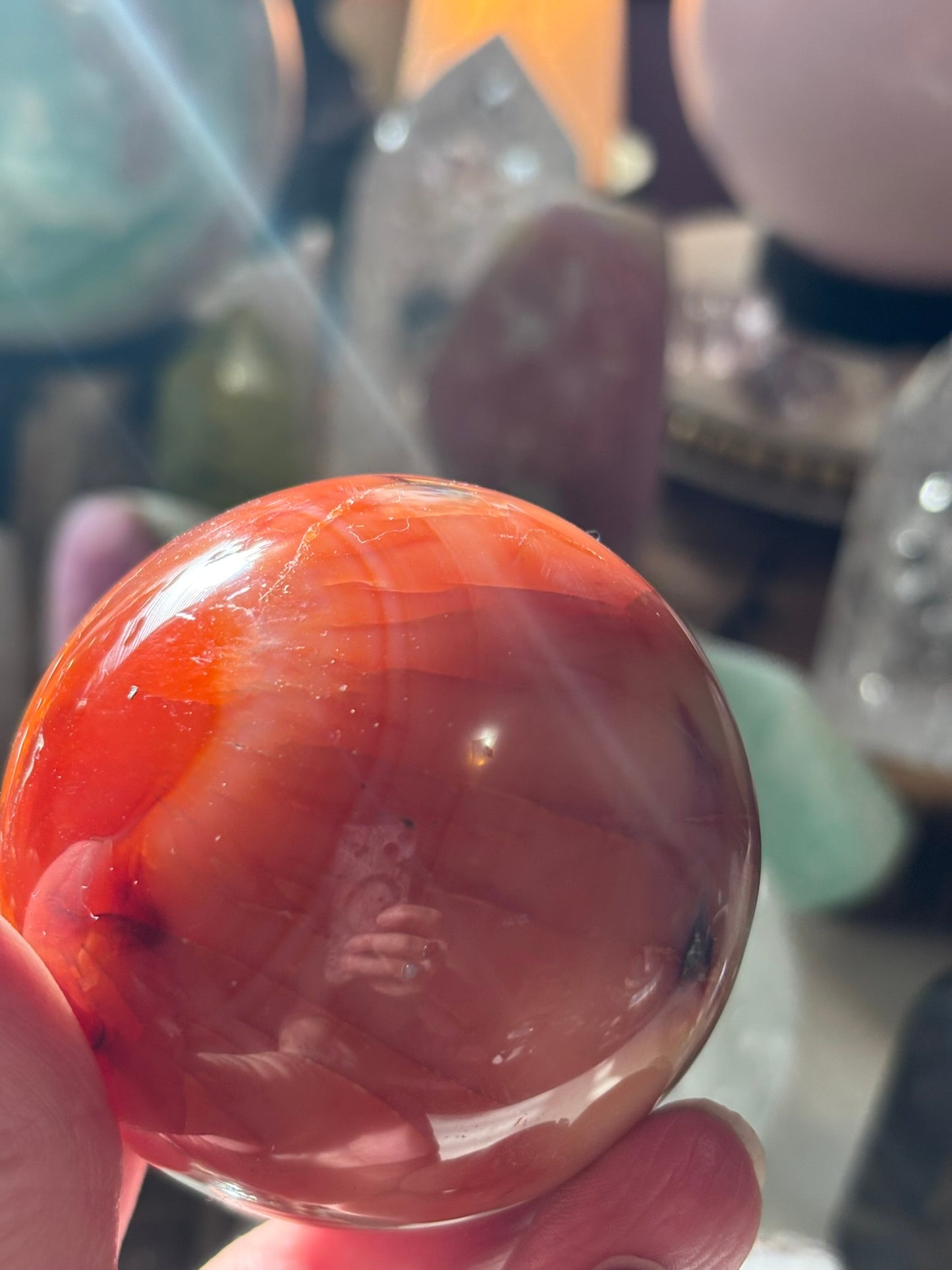Carnelian Sphere - Madagascar - 65 mm