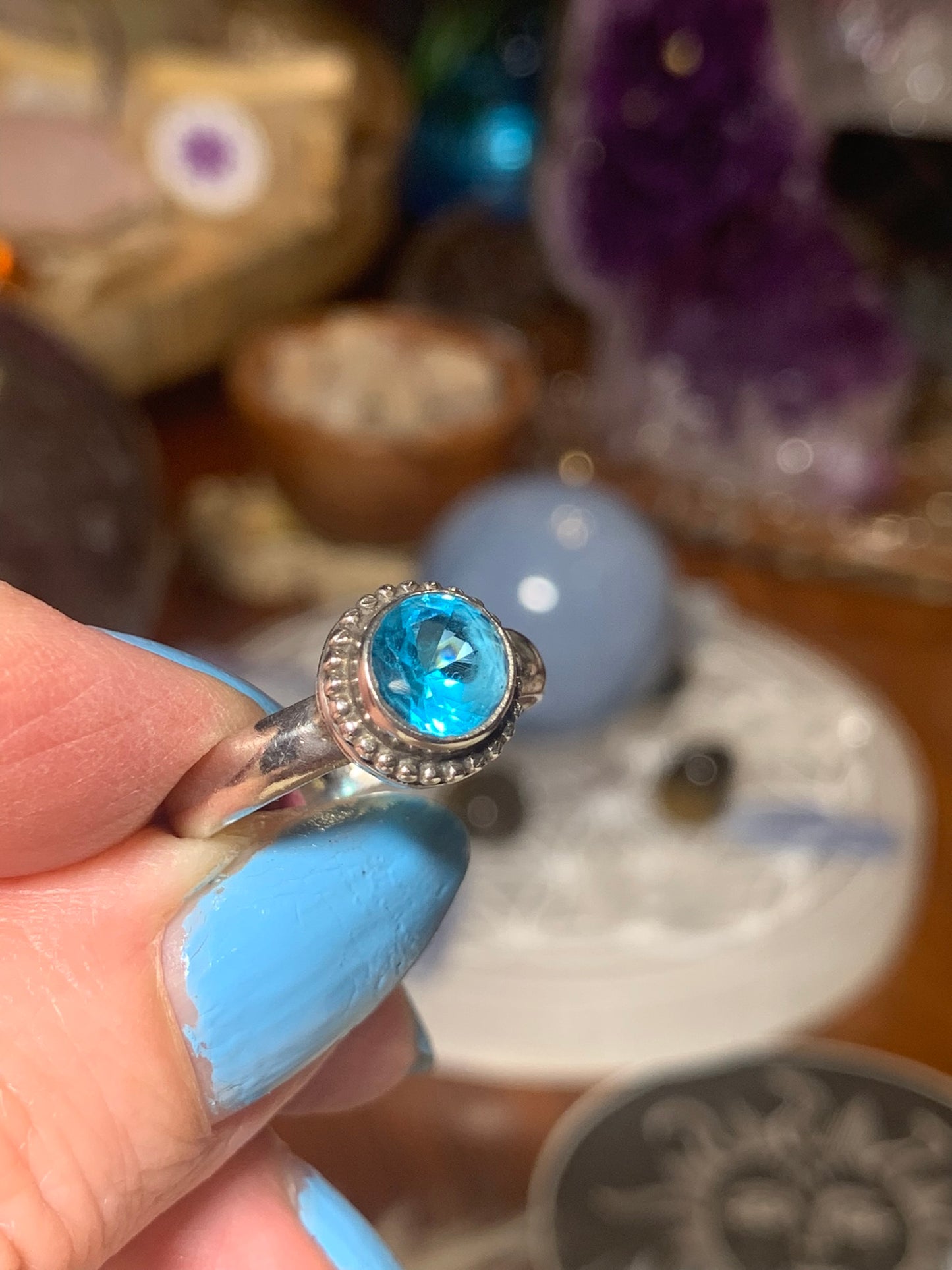 Blue Topaz Ring size 8