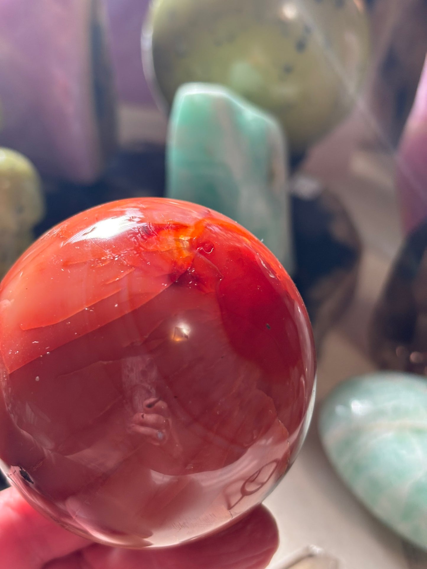 Carnelian Sphere - Madagascar - 65 mm