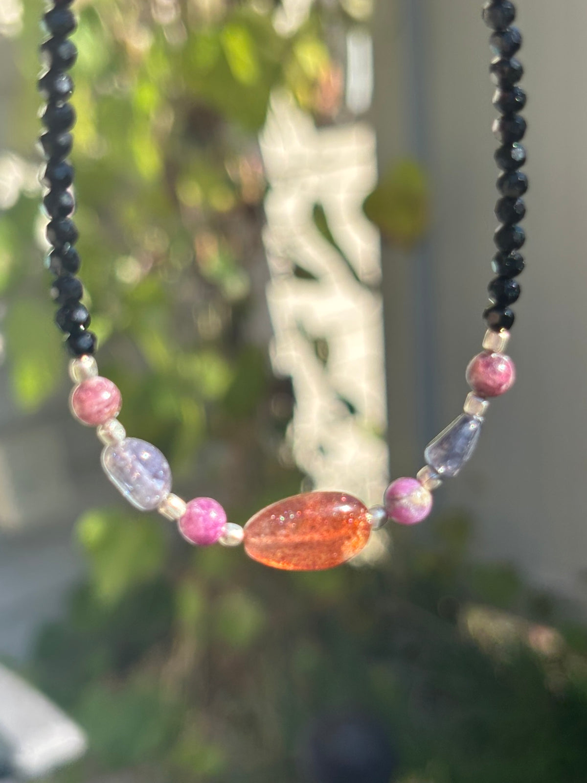 The Shadow Alchemist | Black Obsidian • Pink Tourmaline • Sunstone • Iolite