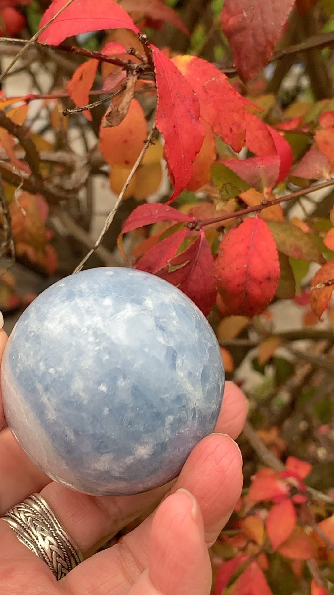 Blue Calcite Sphere - Madagascar