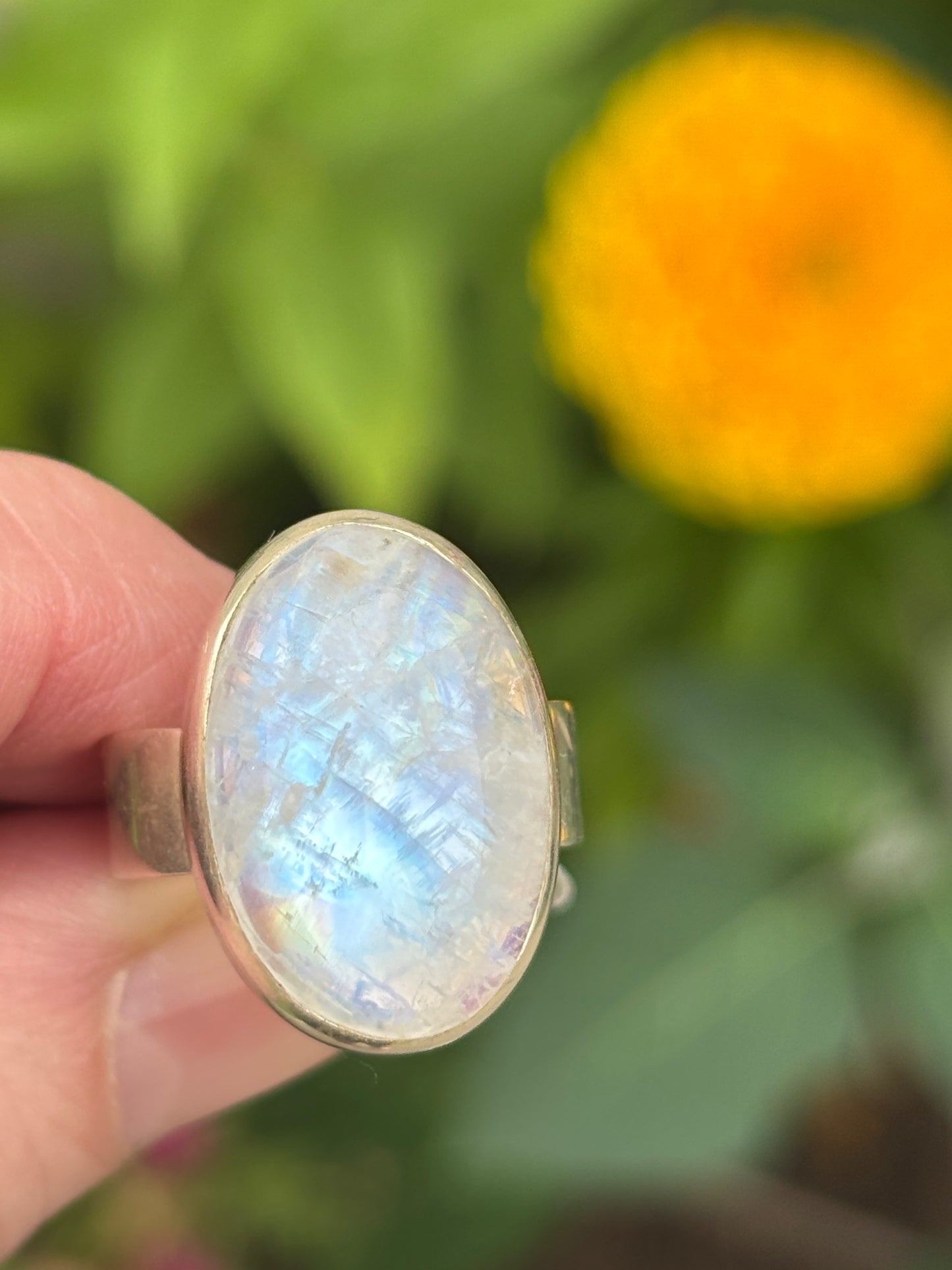 Rainbow Moonstone Ring size 8