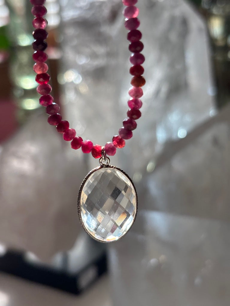 Crimson Key — Red Spinel and Lemurian Quartz