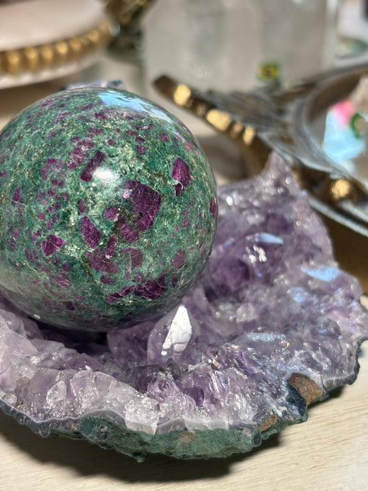 Ruby Fuchsite Sphere - India