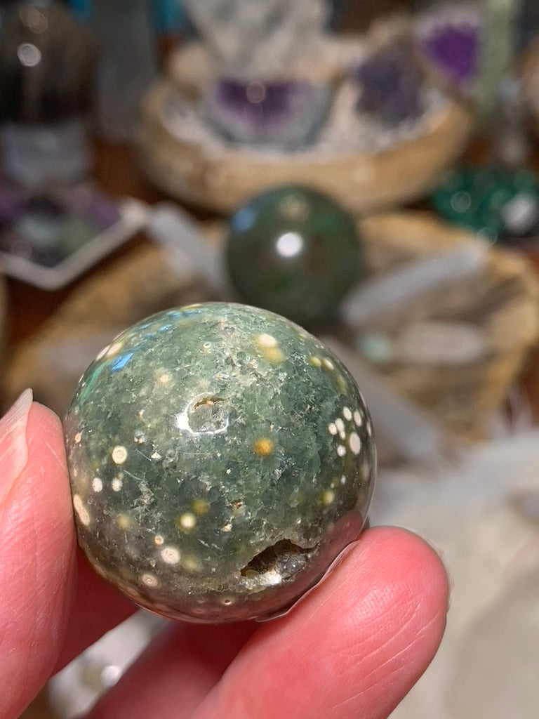 Ocean Jasper Sphere - 8th Vein - Teal