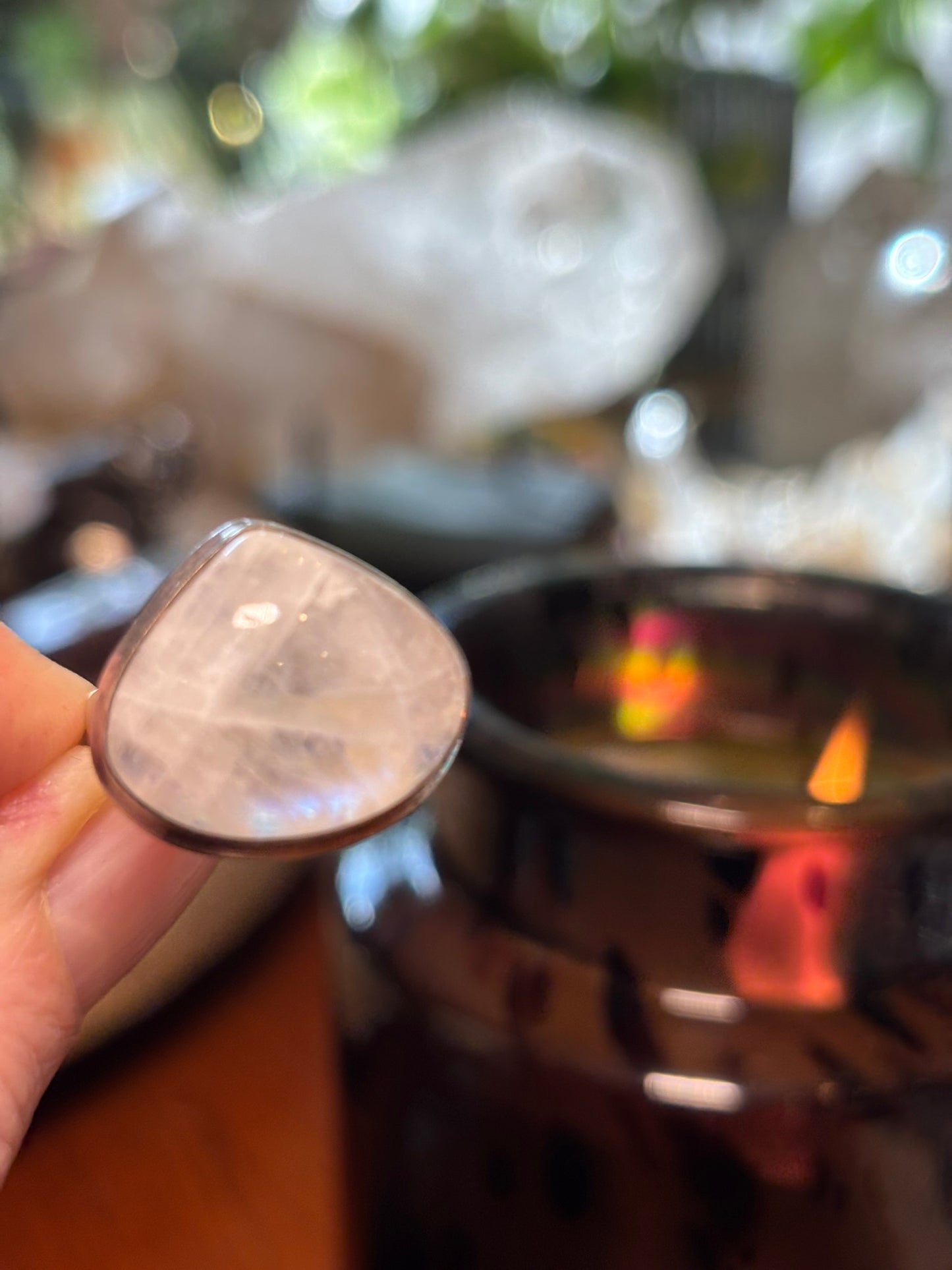 Rainbow Moonstone Ring size 6