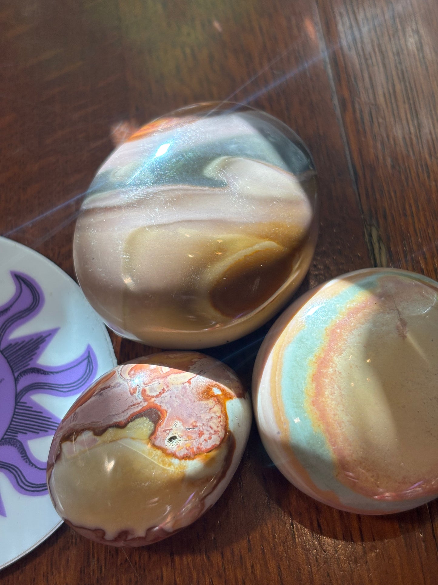 Polychrome Jasper Palm Stone SET - BUNDLE OF 3 | Madagascar