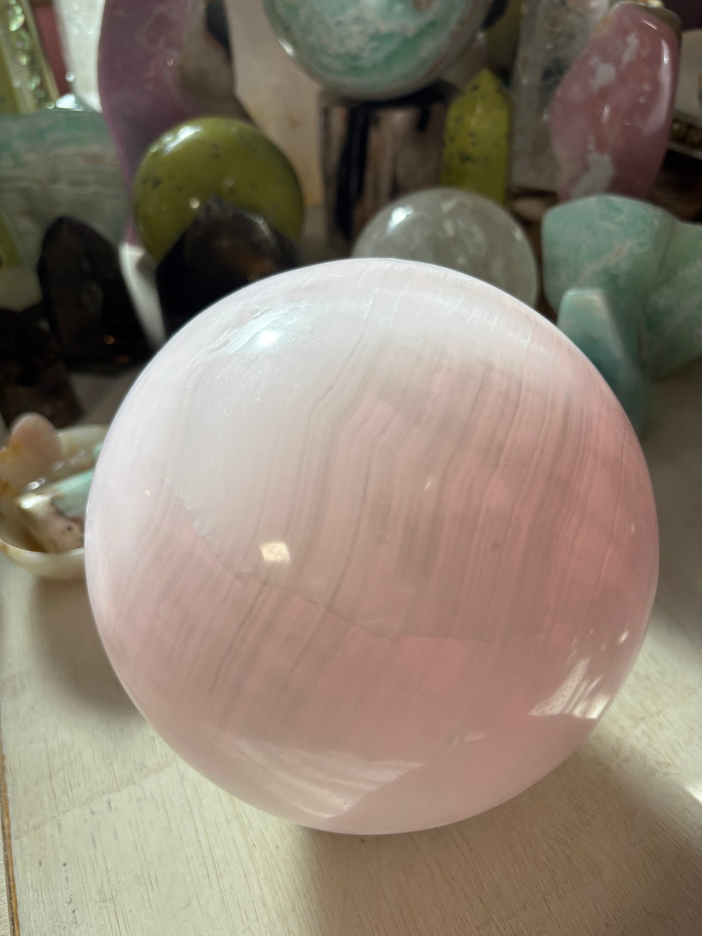 Mangano Pink Calcite - Statement Sphere