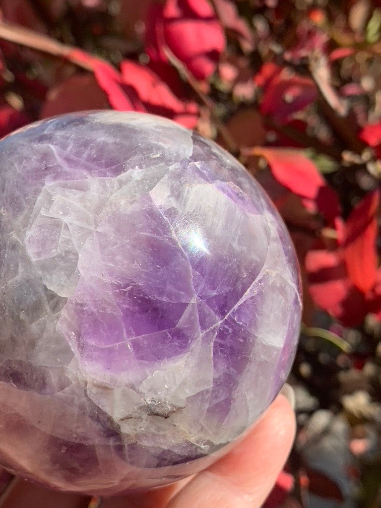 Dream Amethyst with Smokey Quartz Sphere - Madagascar