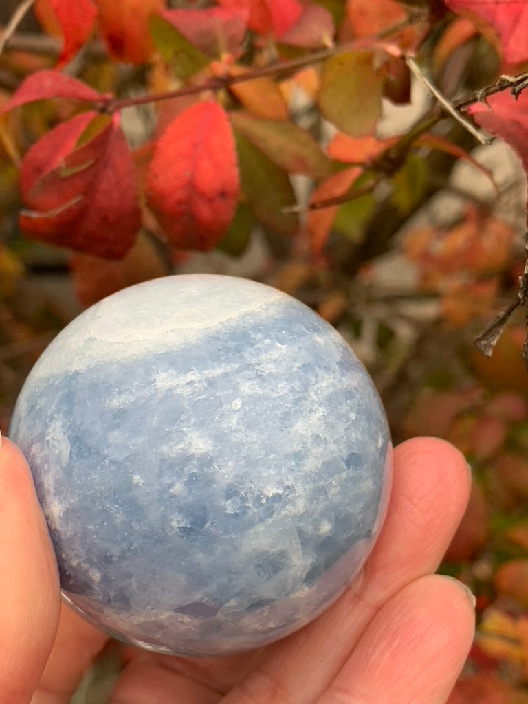 Blue Calcite Sphere - Madagascar