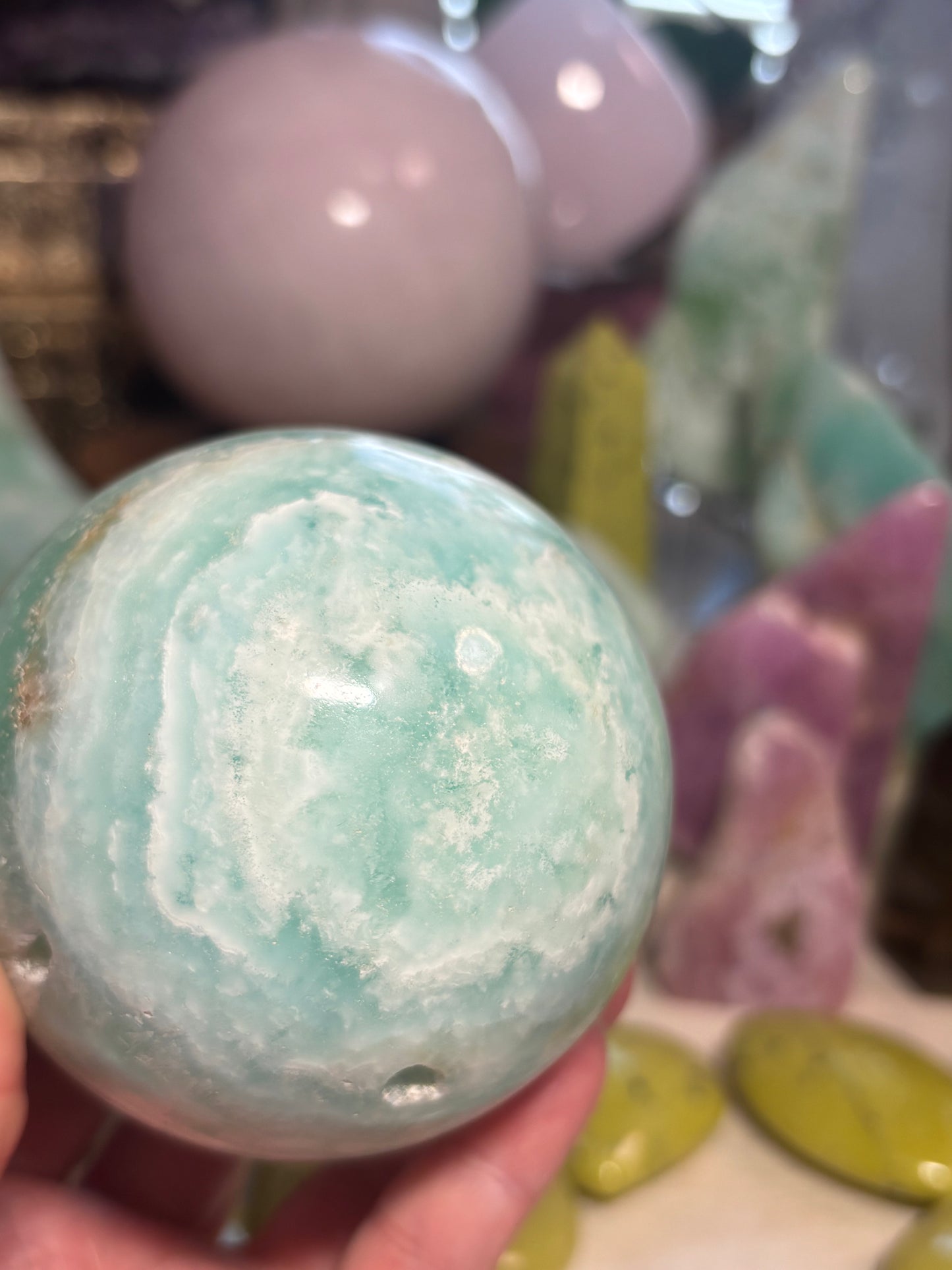 Caribbean Calcite - Sphere - Pakistan