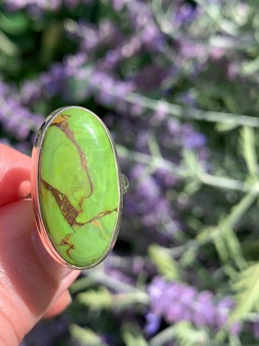 Green Copper Mojave Turquoise - Ring Size 6