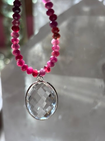 Crimson Key — Red Spinel and Lemurian Quartz