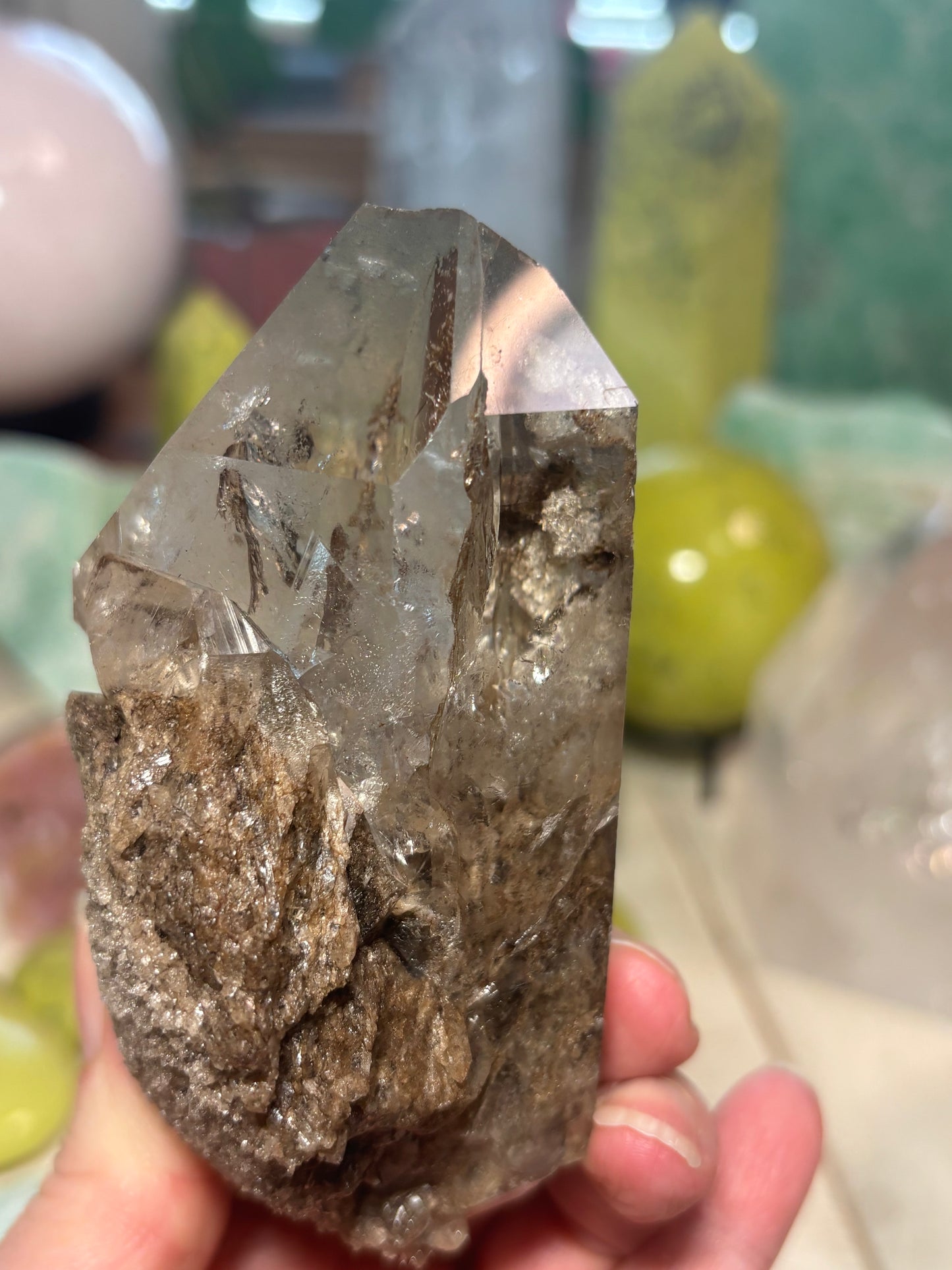 Smokey Garden Quartz with inclusions - Point - Brazil