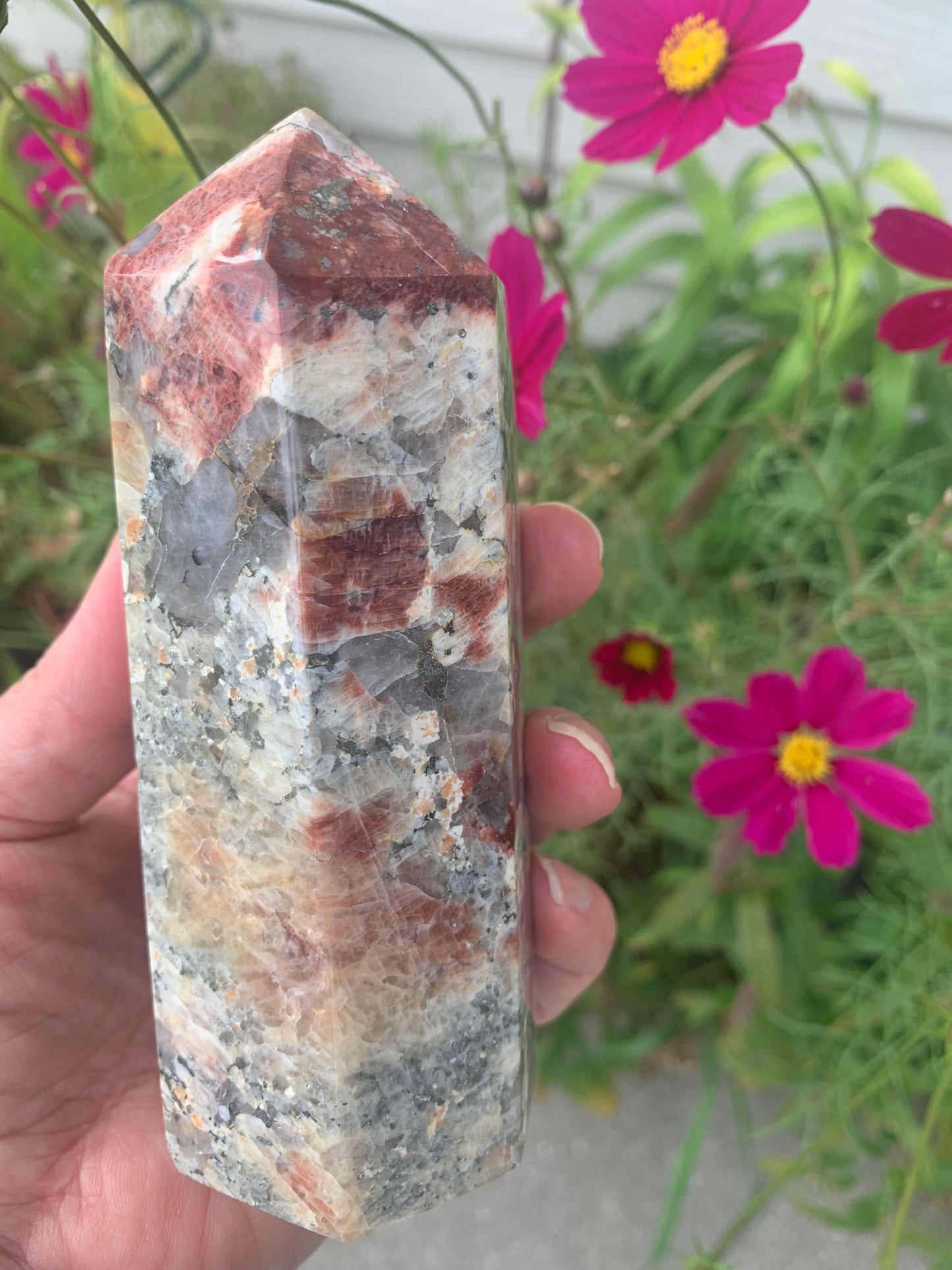 Fire Quartz - Red Moonstone Generator with Smokey Quartz