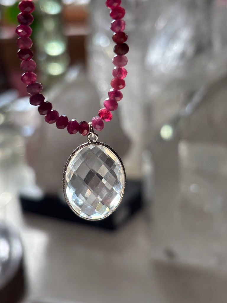 Crimson Key — Red Spinel and Lemurian Quartz